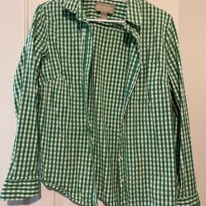 Banana Republic Soft Wash Shirt Long Sleeve Button Up Kelly Green